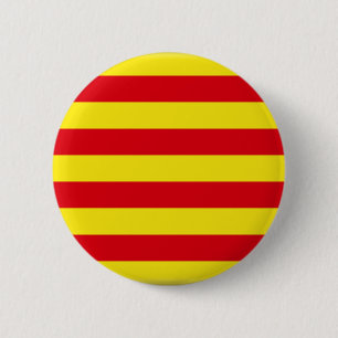 Vlag Catalonië (Spanje) Ronde Button 5,7 Cm