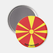 Vlag charmerend patriotticum Noord-Macedonië Magneet (Voorkant / Achterkant)