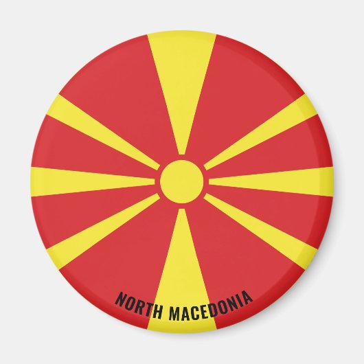Vlag charmerend patriotticum Noord-Macedonië Magneet (Voorkant)