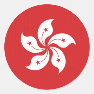 Vlag China Hongkong Ronde Sticker