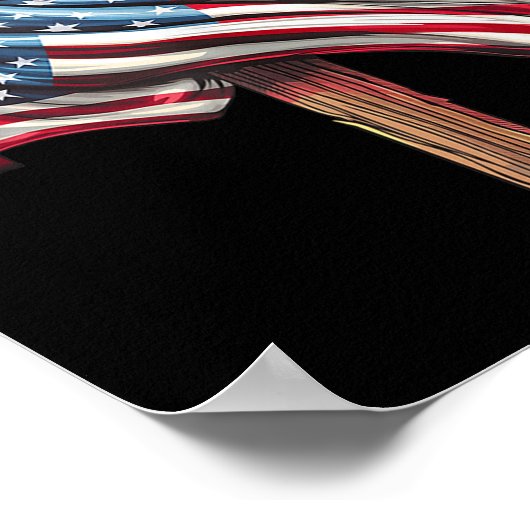 Vlag Christelijk Kruis Jezus 4 van juli Patriottis Poster (Hoek)