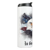 *~* Vlag Christelijk Patriottische Adelaar Gouden  Thermosbeker (Gedraaid links)