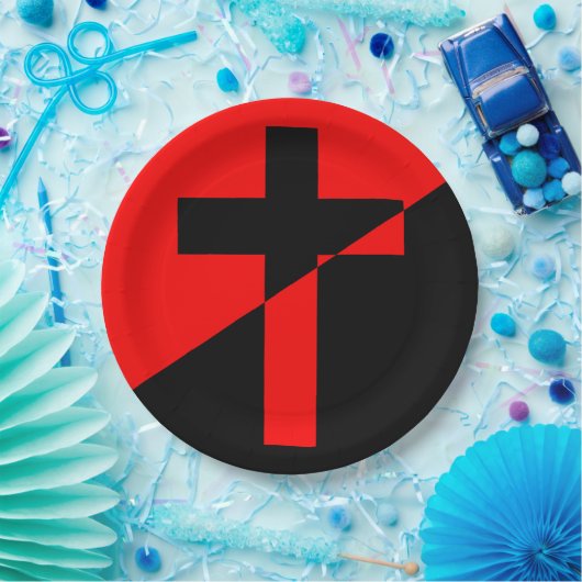 Vlag Christelijk-socialisme en anarchisme (Bevrijd Papieren Bordje (Feest)