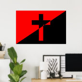 Vlag Christelijk-socialisme en anarchisme (Bevrijd Poster (Thuiskantoor)