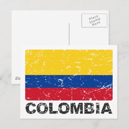  vlag Colombia Briefkaart (Voorkant / Achterkant)
