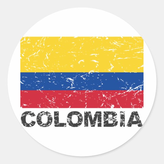  vlag Colombia Ronde Sticker (Voorkant)