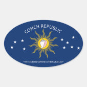 Vlag Conch Republic Ovale Sticker (Voorkant)