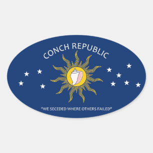 Vlag Conch Republic Ovale Sticker
