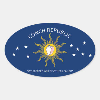Vlag Conch Republic Ovale Sticker