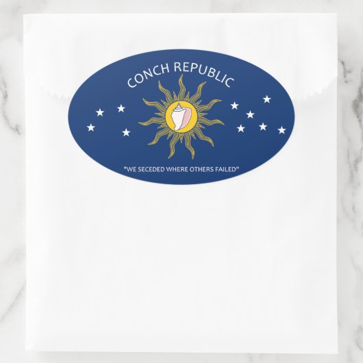 Vlag Conch Republic Ovale Sticker (Tas)