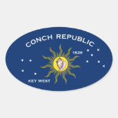 Vlag Conch Republic Ovale Sticker (Voorkant)