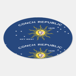 Vlag Conch Republic Ovale Sticker
