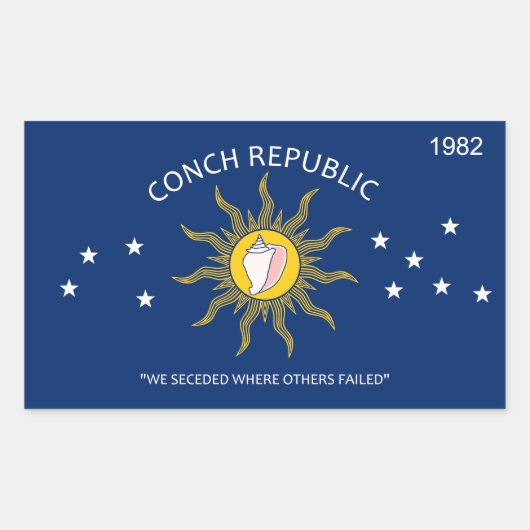 Vlag Conch Republic Rechthoekige Sticker (Voorkant)