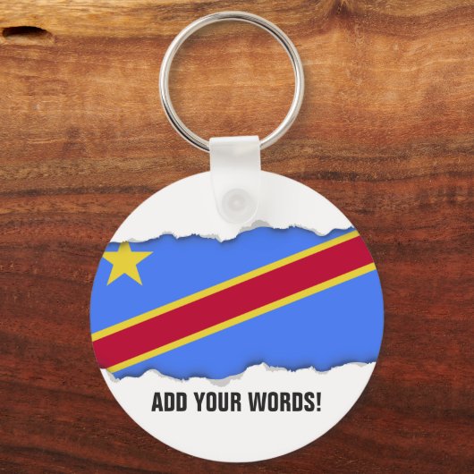 Vlag Congo Sleutelhanger (Voorkant)