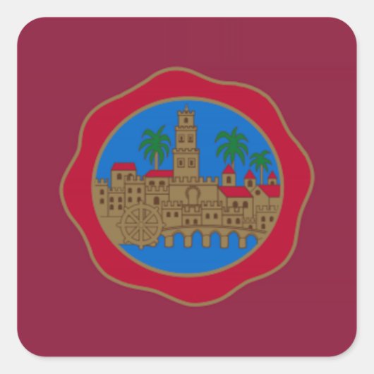 Vlag Cordoba (Spanje) Vierkante Sticker (Voorkant)