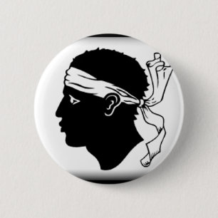 Vlag Corsica (Frankrijk) Ronde Button 5,7 Cm