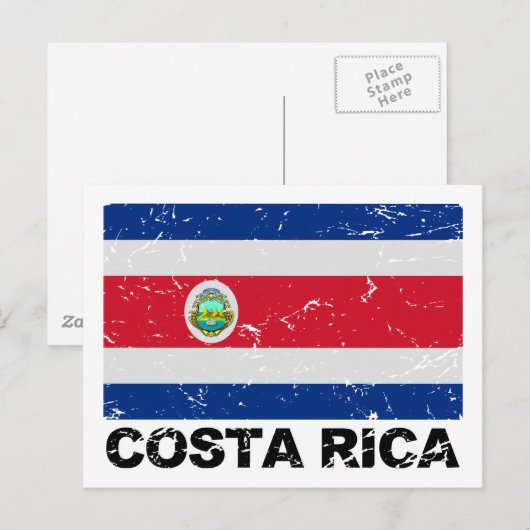 vlag Costa Rica Briefkaart (Voorkant / Achterkant)