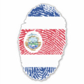 Vlag Costa-Rica-vingerafdruk Sticker (Voorkant)