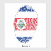 Vlag Costa-Rica-vingerafdruk Sticker (Vel)