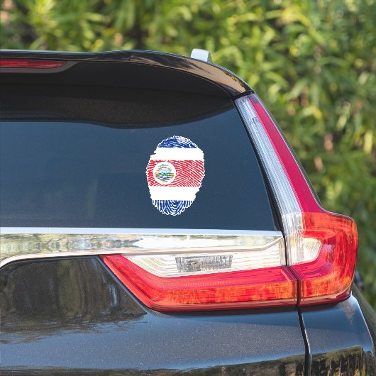 Vlag Costa-Rica-vingerafdruk Sticker (Auto Zijkant)
