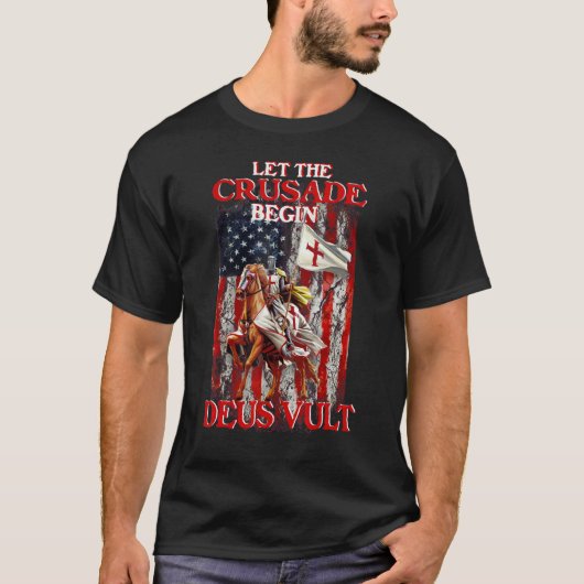 Vlag Crusader Knight Templa van de kandidaat voor  T-shirt (Voorkant)