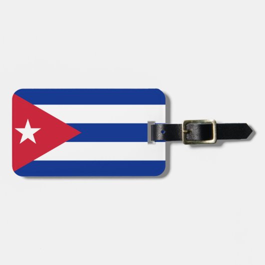 Vlag Cuba-Bagagelabel met lederen riem Bagagelabel (Voorkant horizontaal)