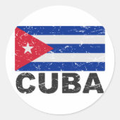  vlag Cuba Ronde Sticker (Voorkant)