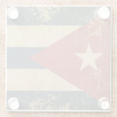 Vlag Cuban Aged Glazen Onderzetter (Achterkant)