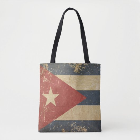 Vlag Cuban Aged Tote Bag (Voorkant)