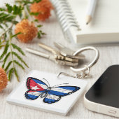 Vlag Cuban Butterfly Sleutelhanger (Voorkant Rechts)