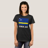  vlag Curaçao Landretro Vlag Curaja T-shirt (Voorkant volledig)
