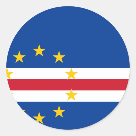 Vlag CV Kaapverdië Ronde Sticker (Voorkant)