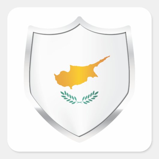 vlag Cyprus Silver Shield Vierkante Sticker (Voorkant)