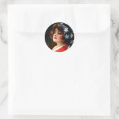 Vlag dame 4 juli  patriottische kunst ronde sticker (Tas)