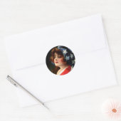 Vlag dame 4 juli  patriottische kunst ronde sticker (Envelop)