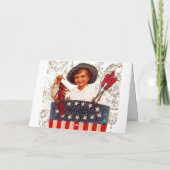 Vlag Dame Gibson Girl Patriotic vierde van Juli de Kaart (Achterkant)