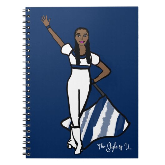Vlag Dancer White Navy Accent Notitieboek F (Voorkant)