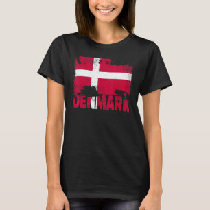 vlag Deense grunge trav T-shirt