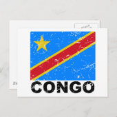  vlag Democratische Republiek Congo Briefkaart (Voorkant / Achterkant)