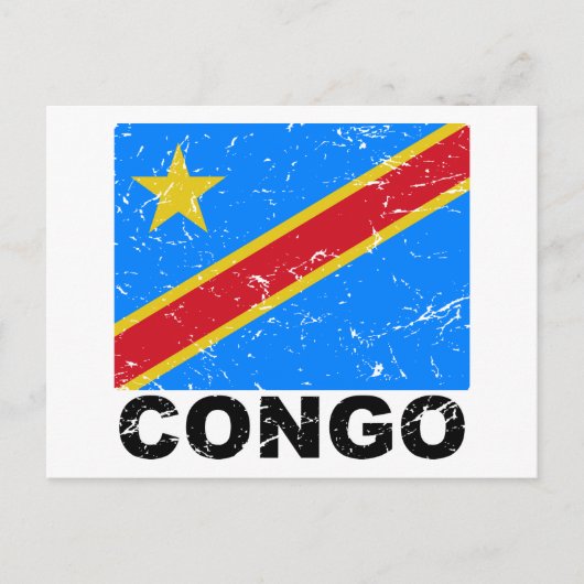 vlag Democratische Republiek Congo Briefkaart (Voorkant)