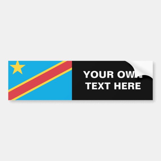 Vlag Democratische Republiek Congo Bumpersticker (Voorkant)