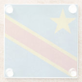 Vlag Democratische Republiek Congo Glazen Onderzetter (Achterkant)