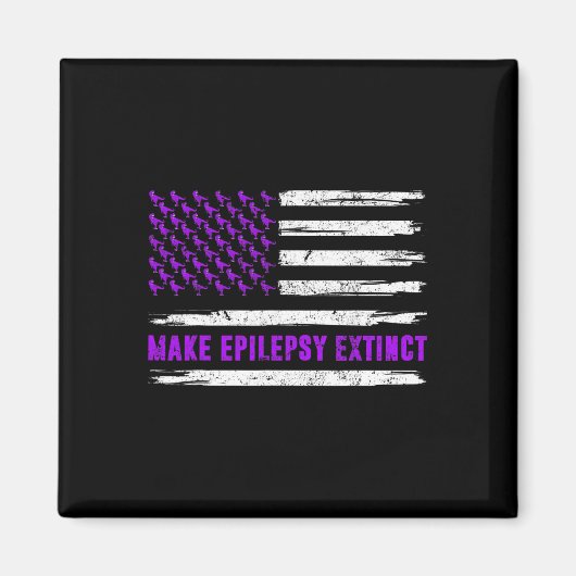 Vlag Dinosaur maakt Epilepsy Uitgebreide Bewustwor Magneet (Voorkant)