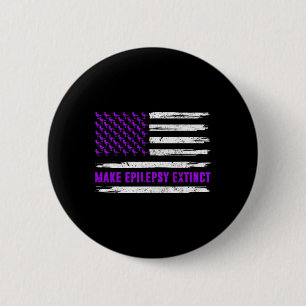 Vlag Dinosaurus Maak Epilepsie Uitgestorven Bewust Ronde Button 5,7 Cm