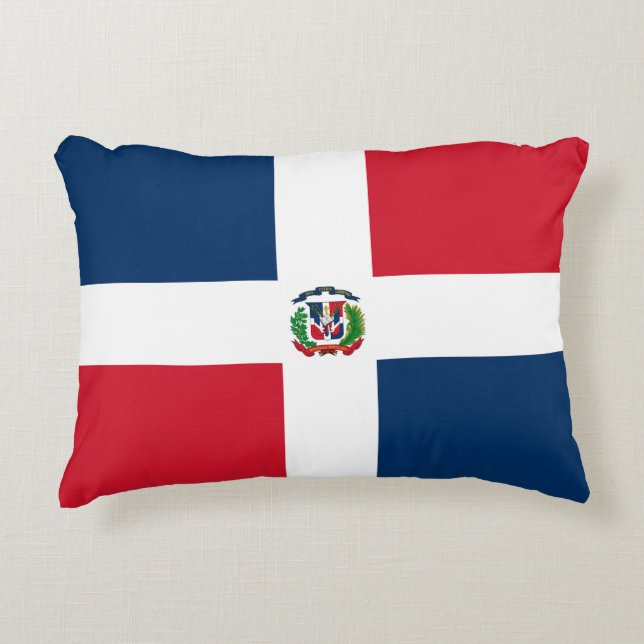 vlag Dominicaanse Republiek Accent Kussen (Voorkant)