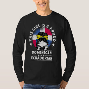 Vlag Dominicaanse Republiek Ecuador Gegroeide Vrou T-shirt