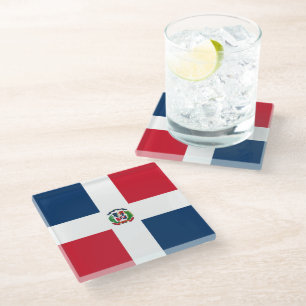 vlag Dominicaanse Republiek Glazen Onderzetter