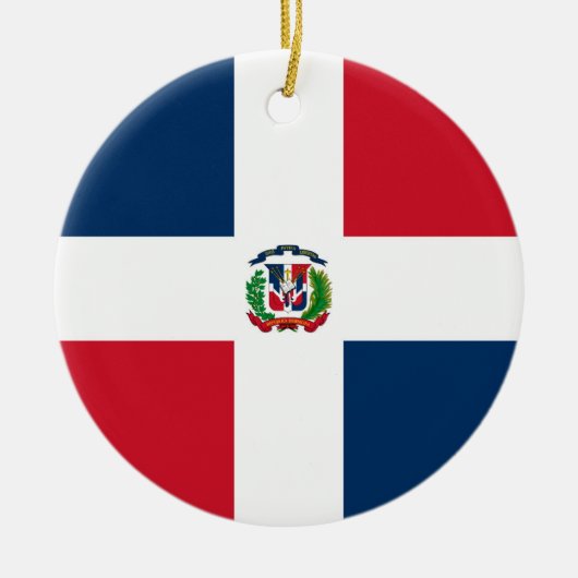 vlag Dominicaanse Republiek Keramisch Ornament (Voorkant)