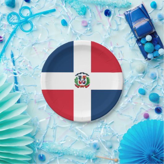 Vlag: Dominicaanse Republiek Papieren Bordje (Feest)