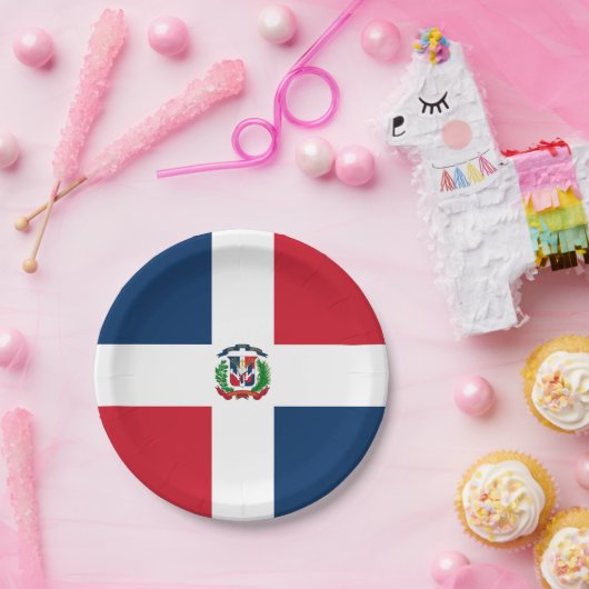 Vlag: Dominicaanse Republiek Papieren Bordje (Feest)